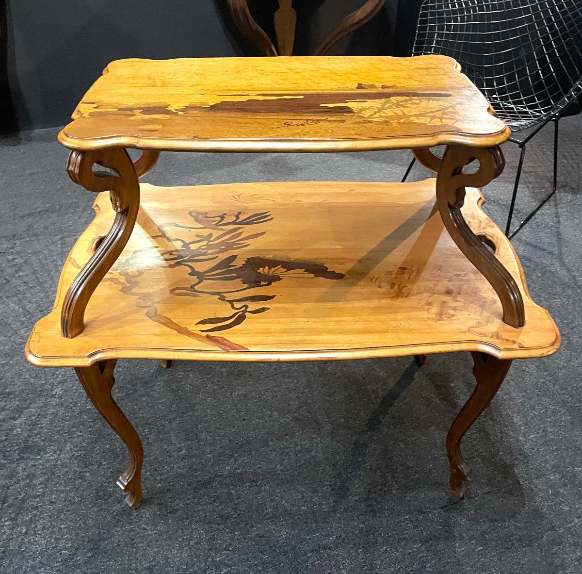 Art Nouveau Tea Table In Emile Gallé Nancy Marquetry