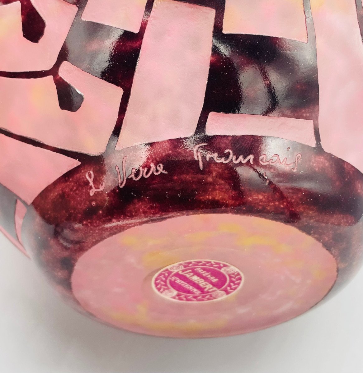 Vase Art Déco "Colliers" Schneider Le Verre Français 1930-photo-7