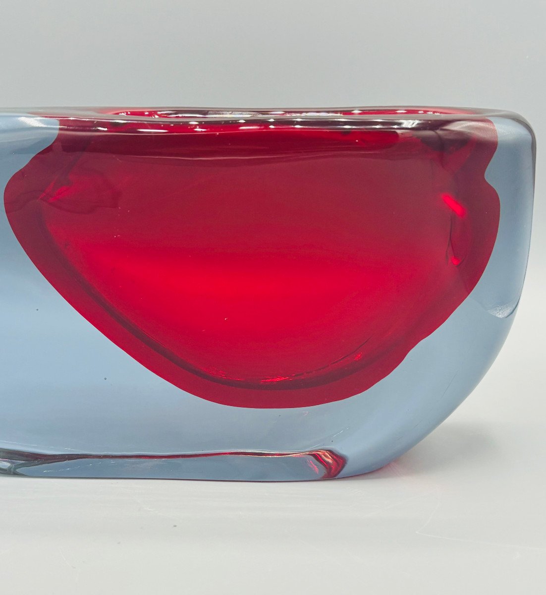 “momento” Glass Vase By Antonio Da Ros Cenedese Design 1960 Murano Sommerso-photo-2