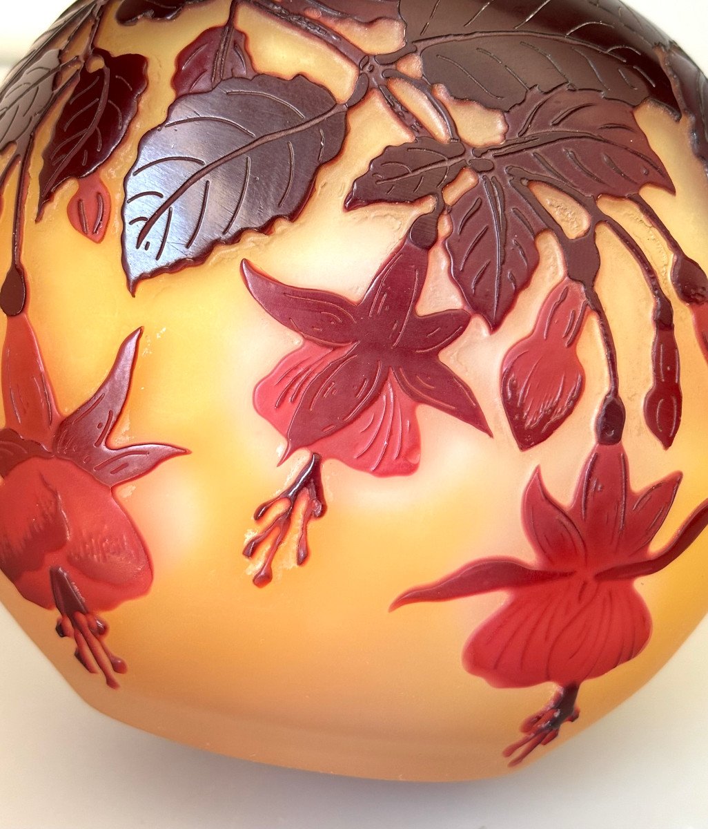 Art Nouveau Berger Lamp With Fuchsias Emile Gallé Nancy-photo-3