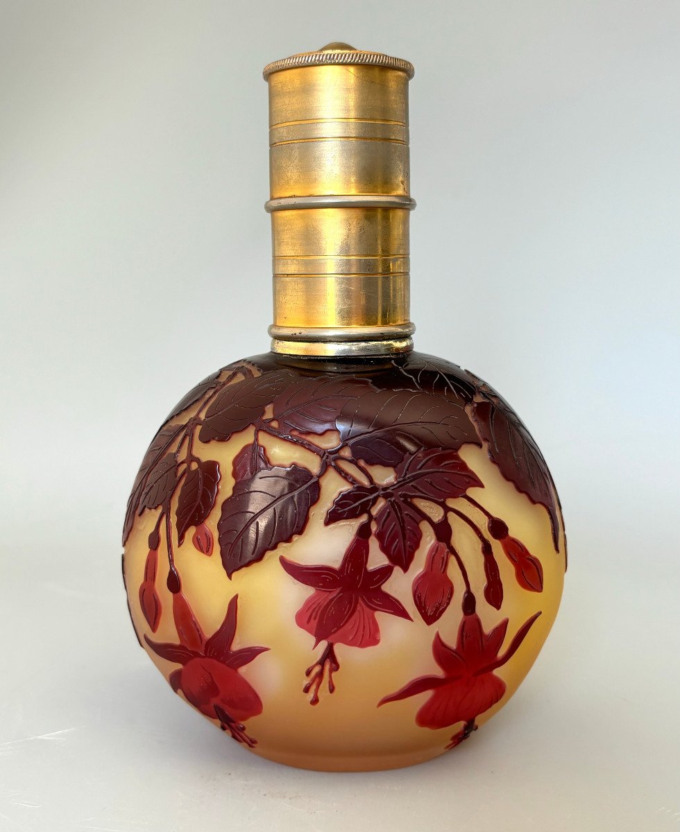 Art Nouveau Berger Lamp With Fuchsias Emile Gallé Nancy