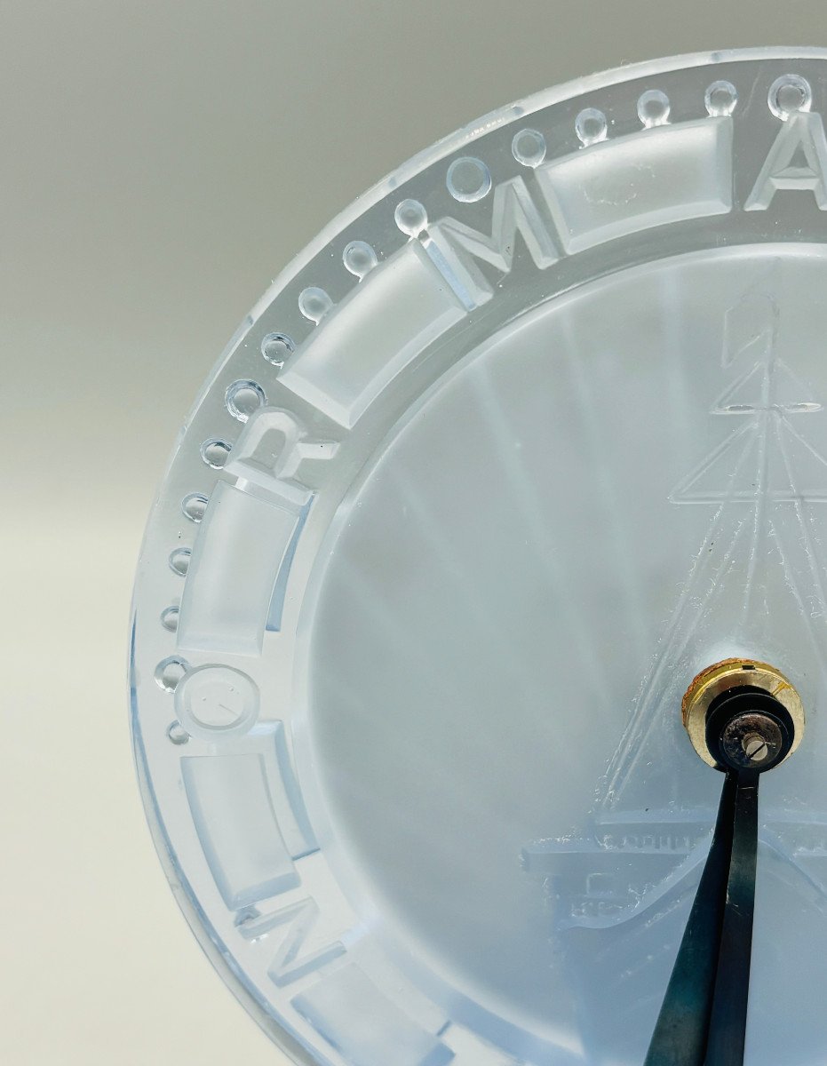 Rare Pendulette Art Déco Paquebot Normandie par René Lalique Pour Ato -photo-2