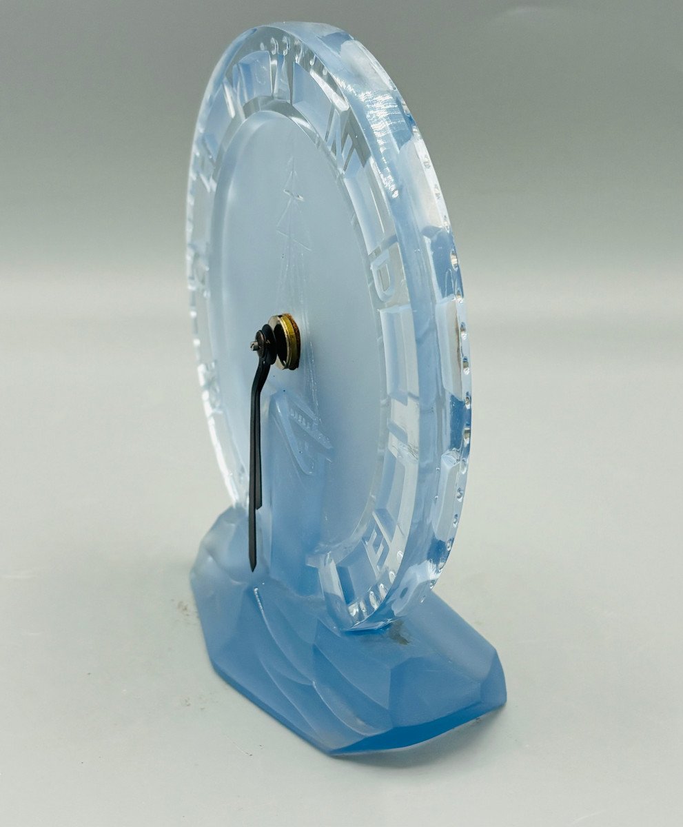 Rare Pendulette Art Déco Paquebot Normandie par René Lalique Pour Ato -photo-4
