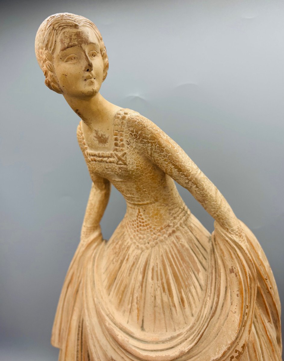 Art Deco Terracotta Sculpture "cinderella" D. H. Chiparus-photo-3