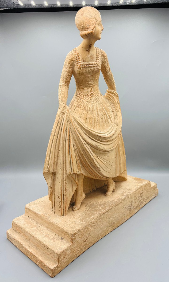 Art Deco Terracotta Sculpture "cinderella" D. H. Chiparus-photo-4