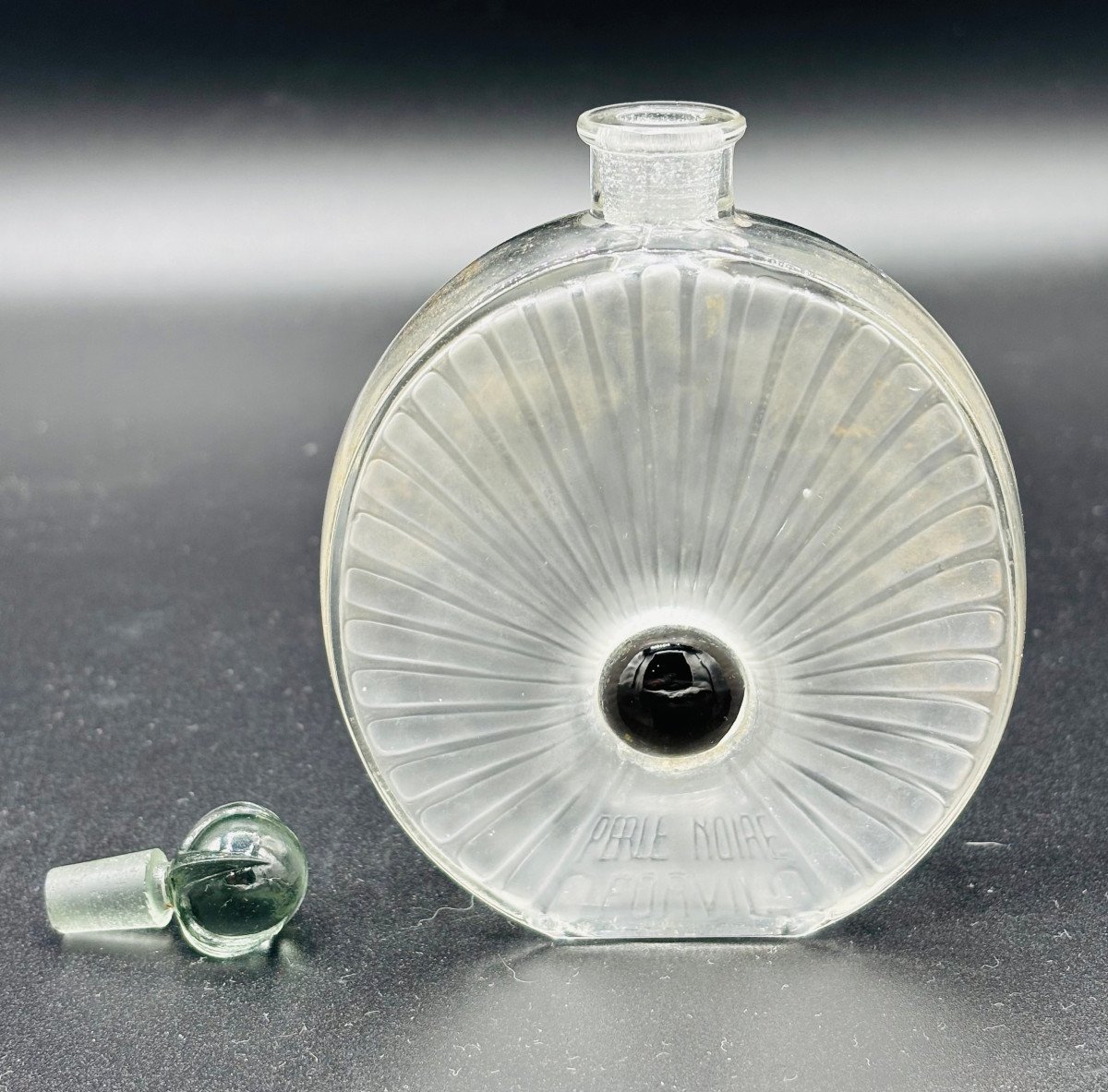 Art Deco René Lalique Perfume Bottle "la Perle Noire" For Forvil-photo-3