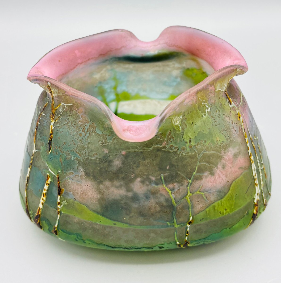 Vase Art Nouveau Fluogravure Muller Frères Lunéville-photo-4