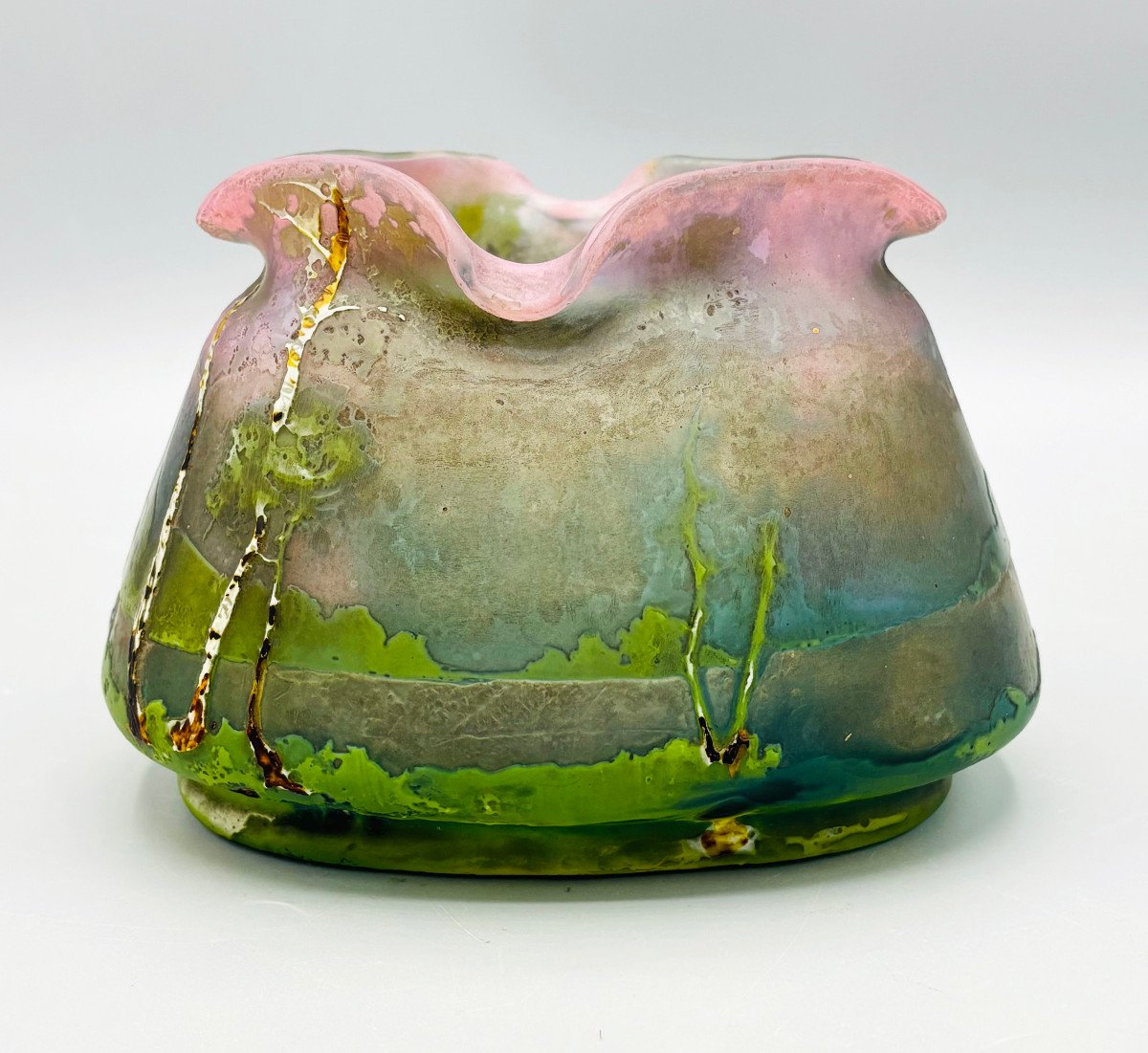 Vase Art Nouveau Fluogravure Muller Frères Lunéville-photo-2