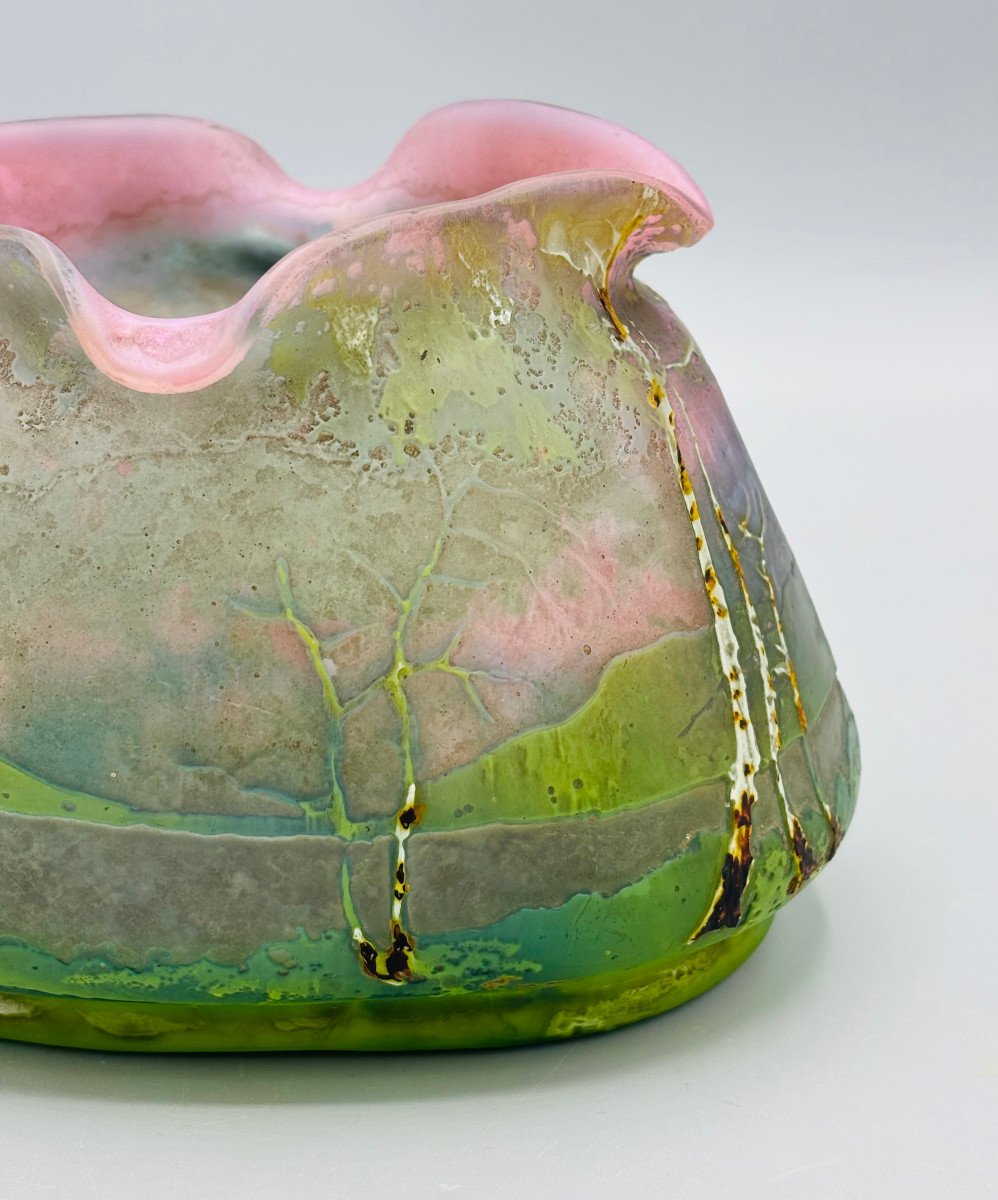 Vase Art Nouveau Fluogravure Muller Frères Lunéville-photo-2