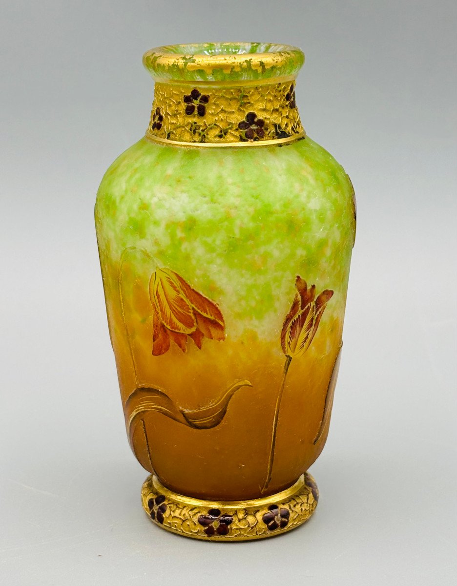 Vase Art Nouveau aux Tulipes Daum Nancy-photo-2