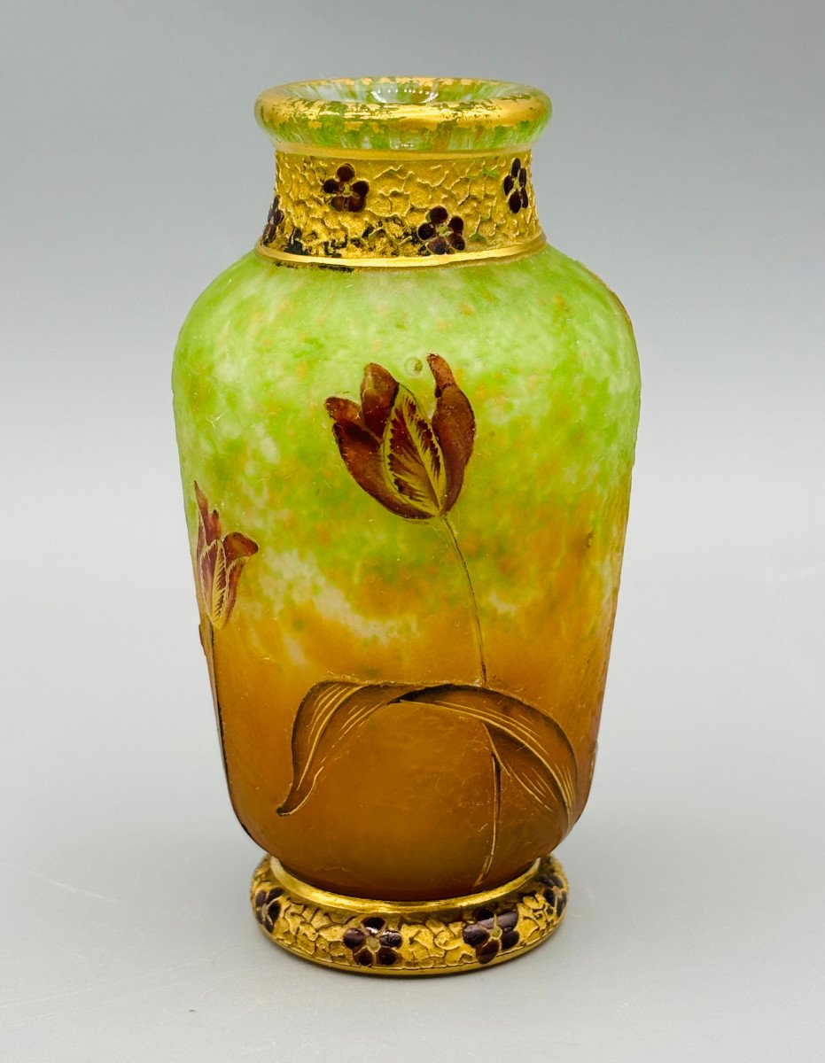 Vase Art Nouveau aux Tulipes Daum Nancy-photo-3