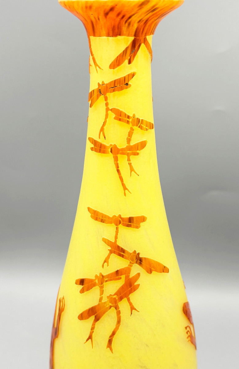 Rare Vase Art Déco "Lézards" Schneider - Le Verre Français-photo-1