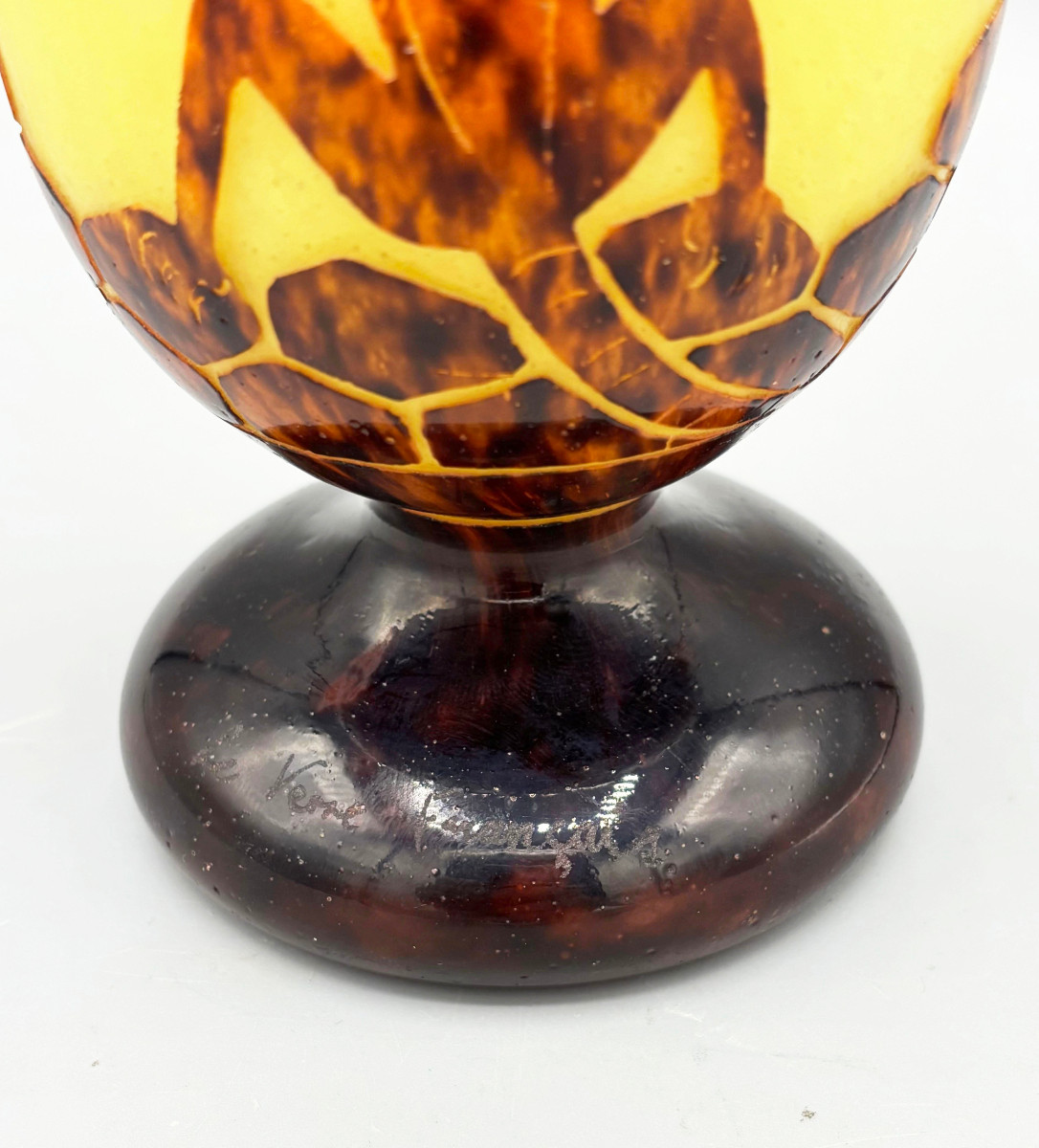 Rare Vase Art Déco "Lézards" Schneider - Le Verre Français-photo-3