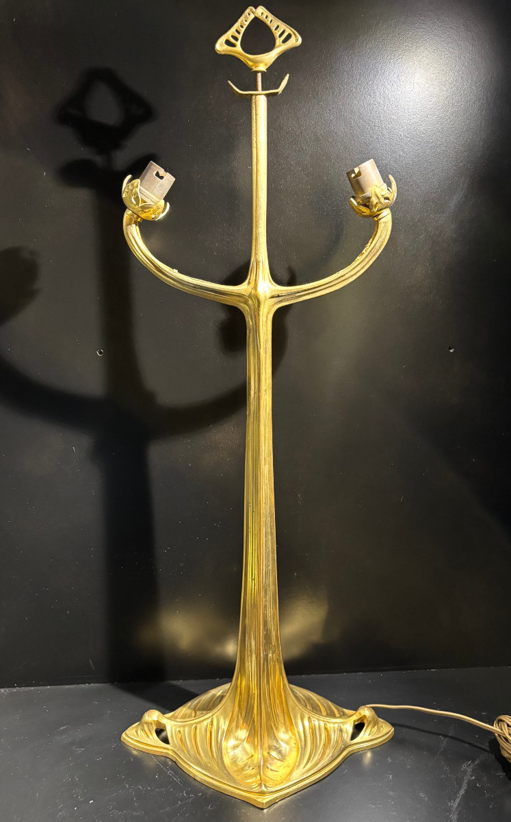 Important Louis Majorelle Art Nouveau Bronze Lamp Base