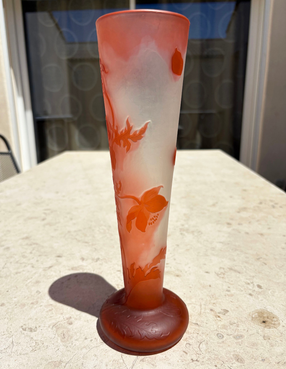 Art Nouveau Vase With Anemones Emile Gallé Nancy-photo-3