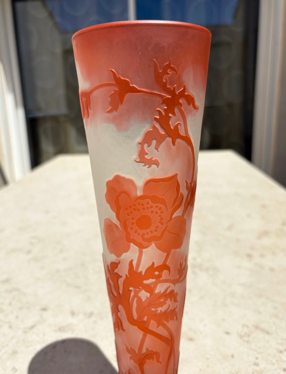 Art Nouveau Vase With Anemones Emile Gallé Nancy-photo-1