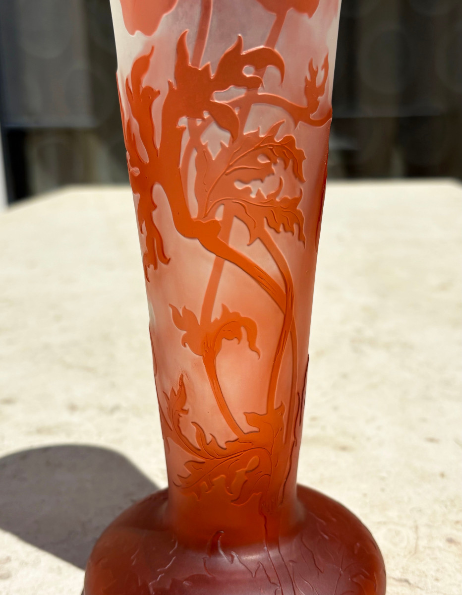 Art Nouveau Vase With Anemones Emile Gallé Nancy-photo-4