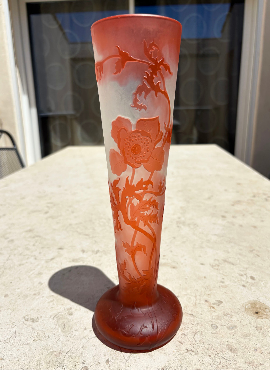 Art Nouveau Vase With Anemones Emile Gallé Nancy