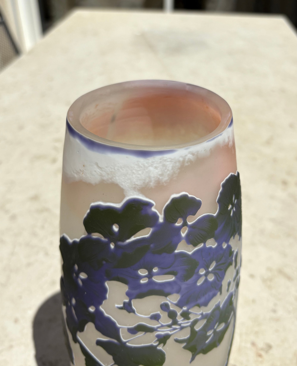 Vase Art Nouveau aux Hortensias Emile Gallé Nancy-photo-4