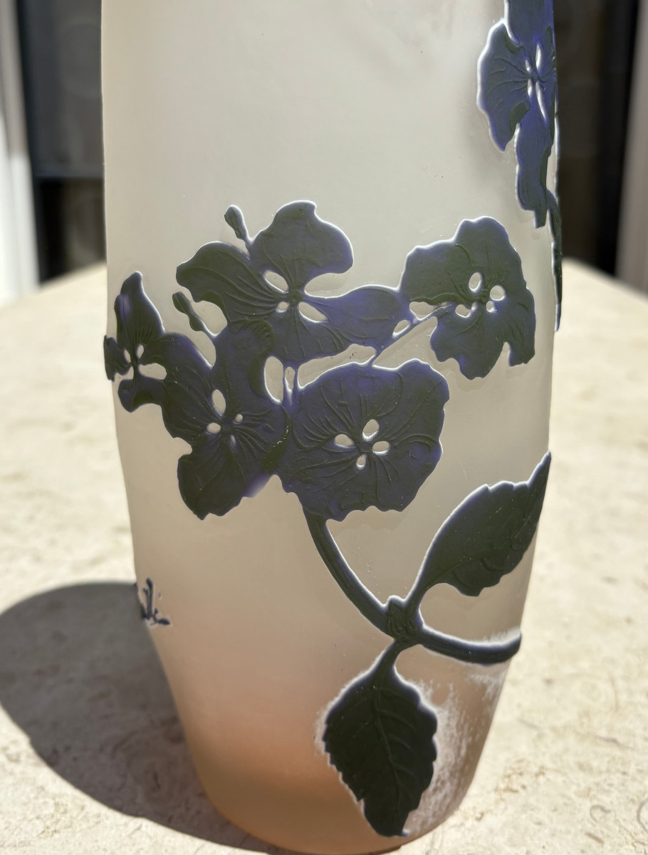 Vase Art Nouveau aux Hortensias Emile Gallé Nancy-photo-5