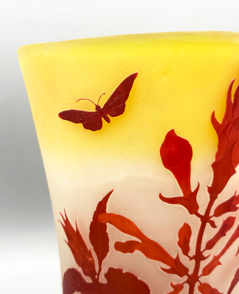 Art Nouveau Vase With Butterflies Emile Gallé Nancy-photo-1
