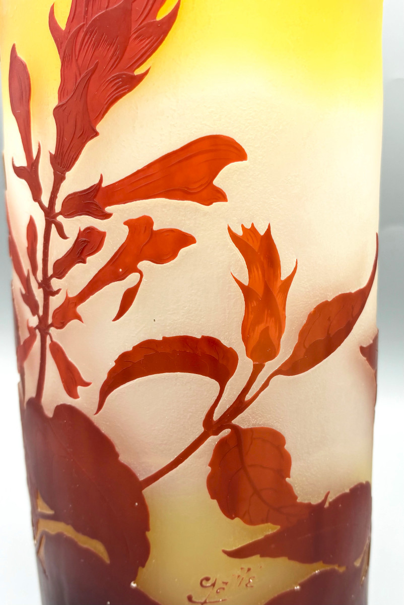 Art Nouveau Vase With Butterflies Emile Gallé Nancy-photo-2