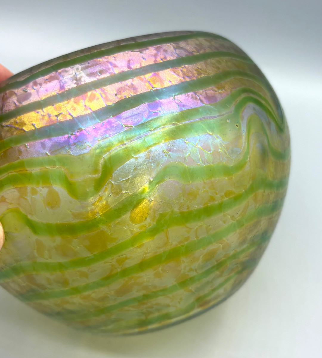 Vase Art Nouveau Otto Thamm pour Fritz Heckert décor Changeant-photo-2