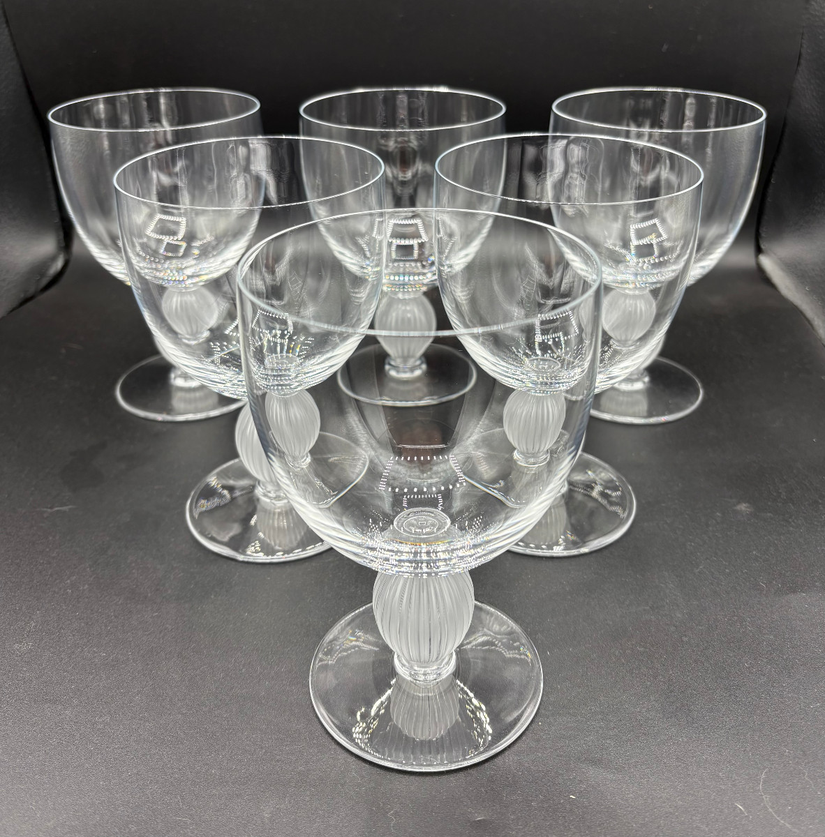 6 Verres à Eau N° 1 en Cristal Lalique France modèle Langeais-photo-2