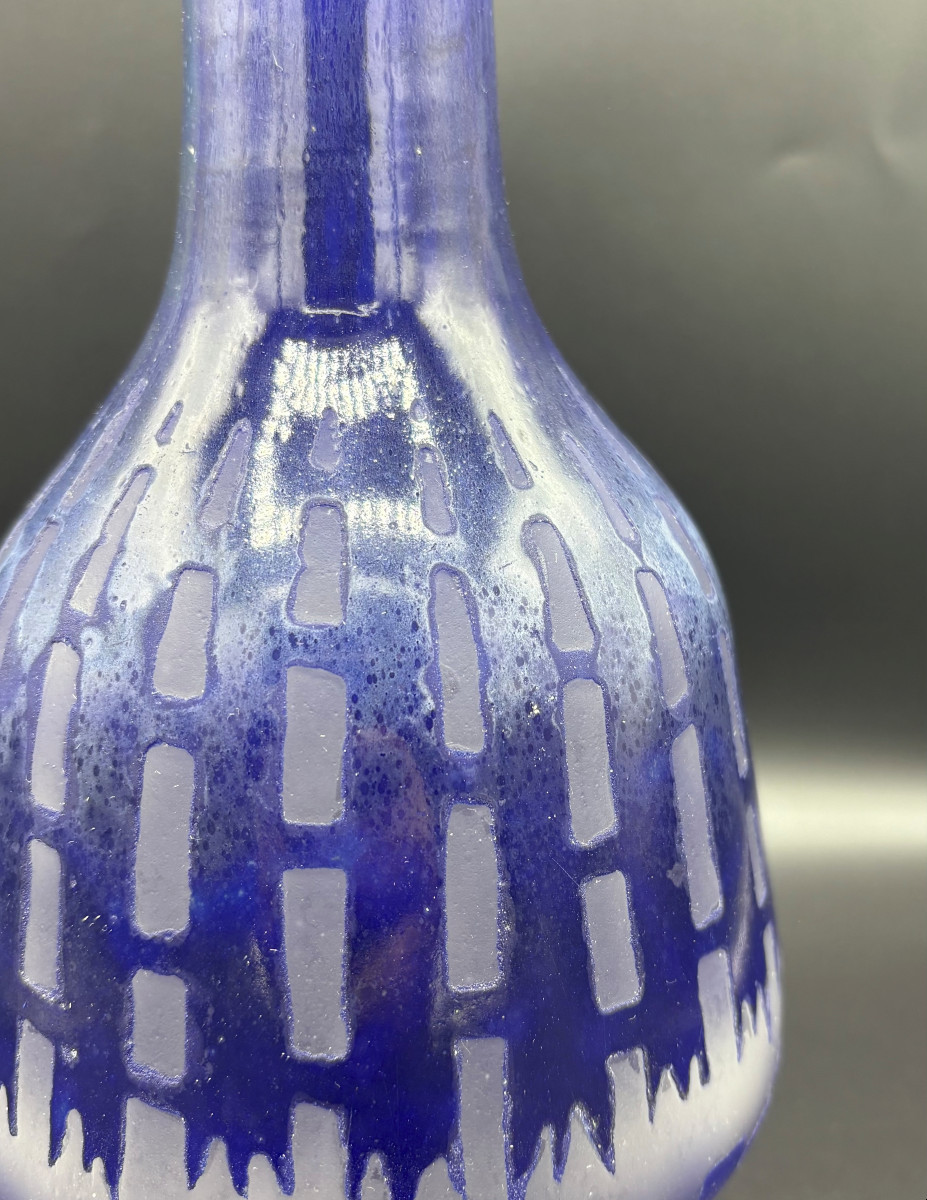 Vase Art Déco "Chicorée" Schneider Le Verre Français-photo-3