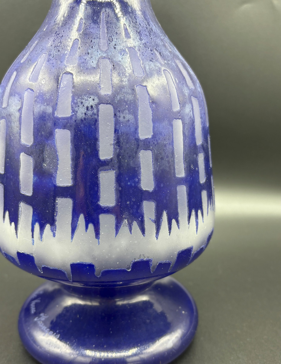 Vase Art Déco "Chicorée" Schneider Le Verre Français-photo-4