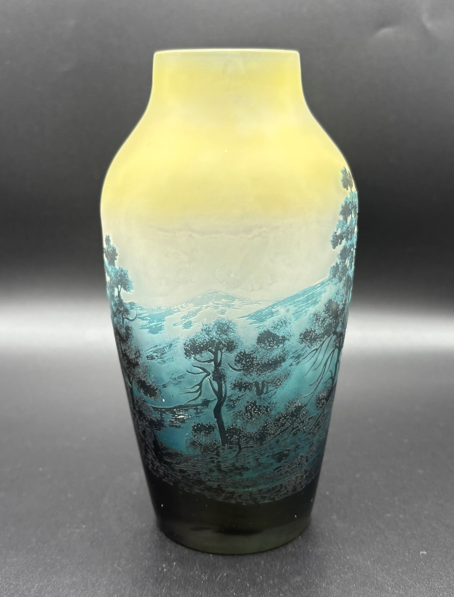 Vase Art Nouveau décor Vosgien Emile Gallé Nancy-photo-3