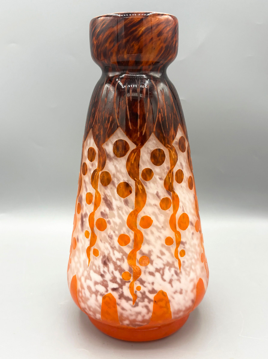 Vase Art Déco "Rubaniers" Schneider Le Verre Français