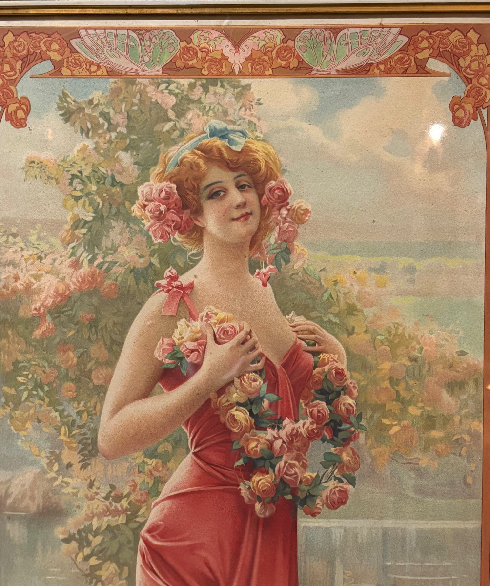 Lithographie Art Nouveau signée Gaspar Camps era Mucha-photo-2