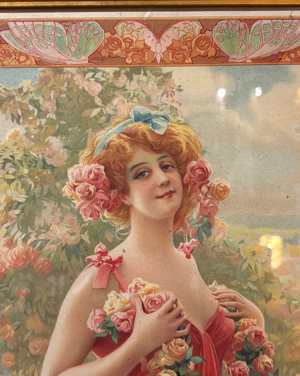 Lithographie Art Nouveau signée Gaspar Camps era Mucha-photo-4
