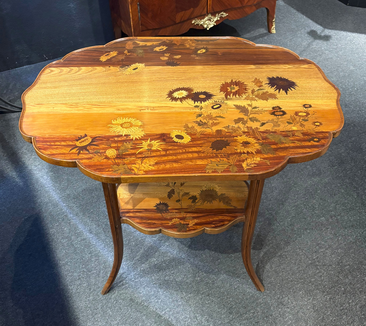Table de Milieu Art Nouveau aux Chardons Emile Gallé Nancy-photo-2