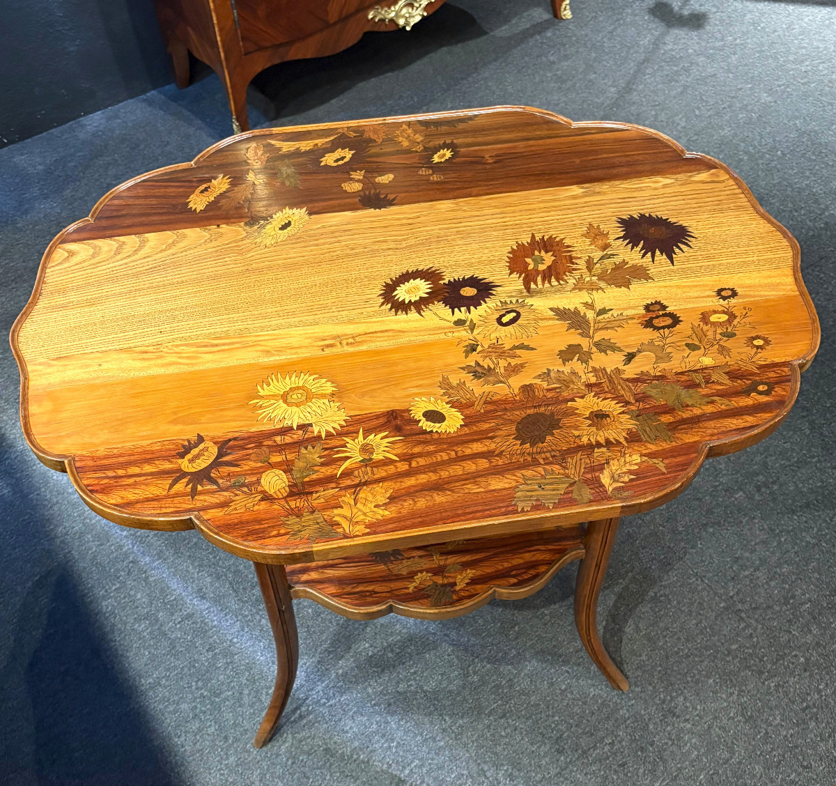 Table de Milieu Art Nouveau aux Chardons Emile Gallé Nancy-photo-4