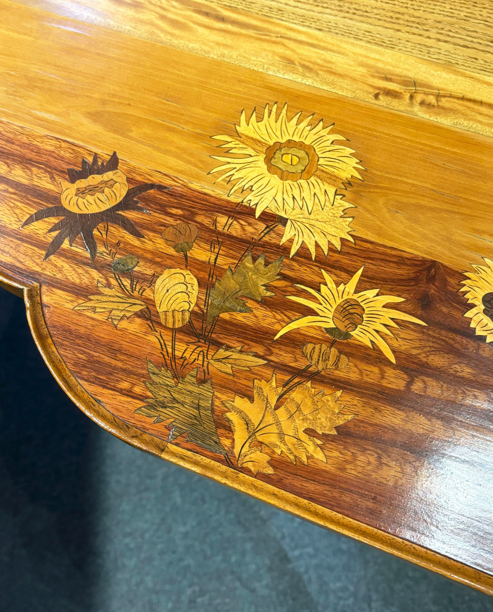 Table de Milieu Art Nouveau aux Chardons Emile Gallé Nancy-photo-1