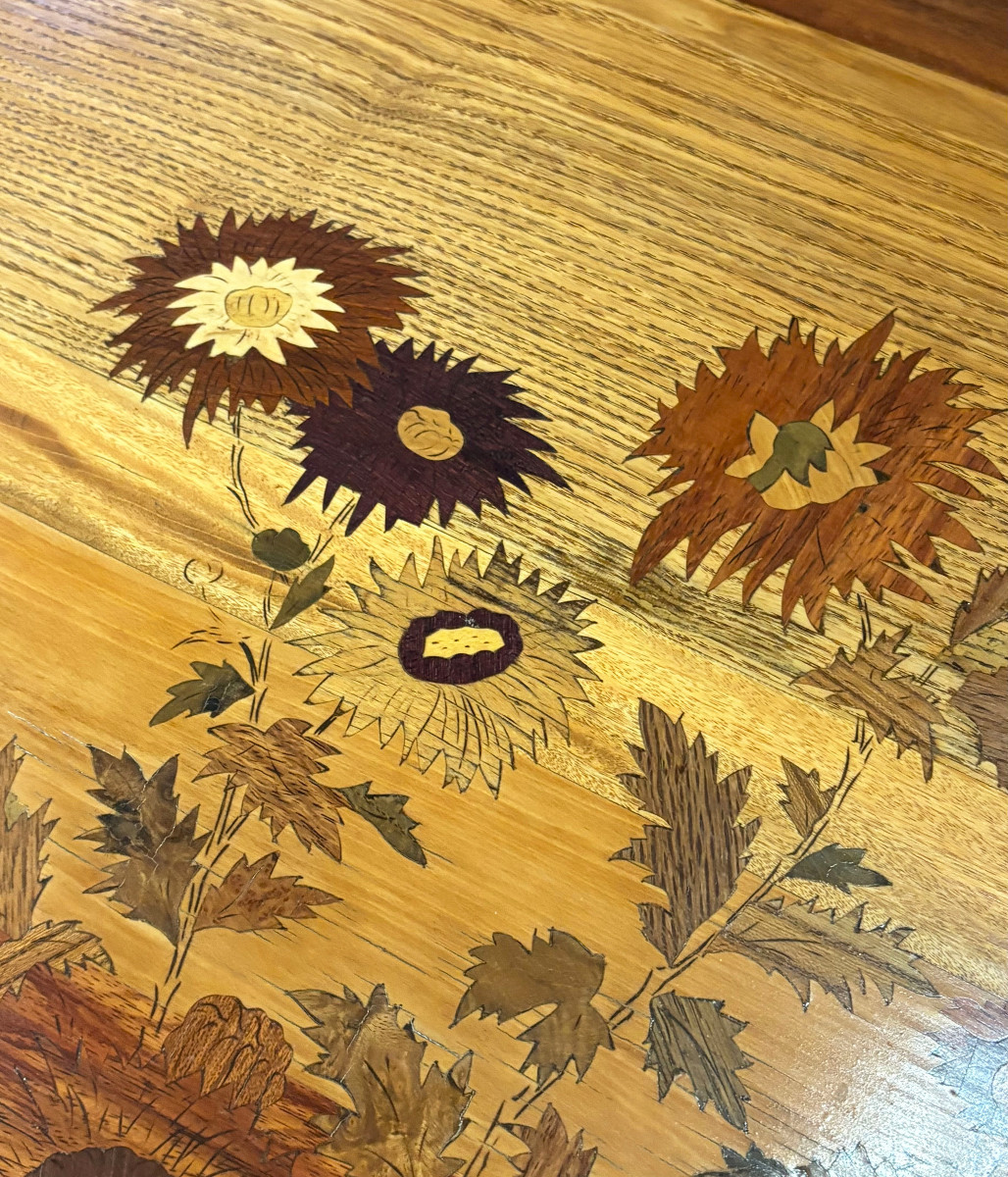 Table de Milieu Art Nouveau aux Chardons Emile Gallé Nancy-photo-4