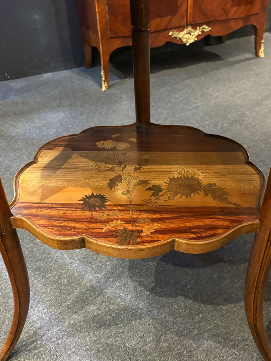 Table de Milieu Art Nouveau aux Chardons Emile Gallé Nancy-photo-6