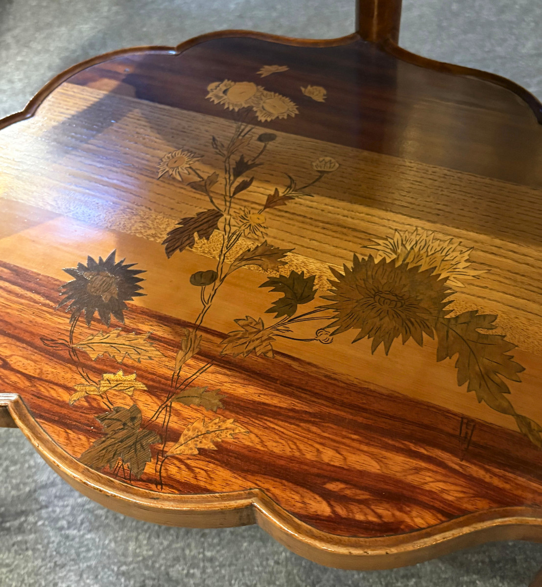 Table de Milieu Art Nouveau aux Chardons Emile Gallé Nancy-photo-7