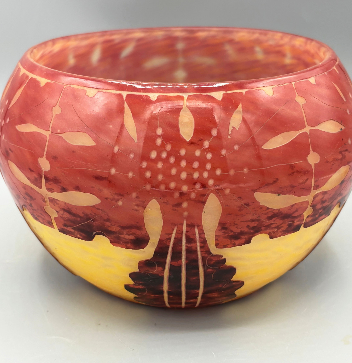 Vase Art Déco "Amarantes" Schneider Le Verre Français-photo-4