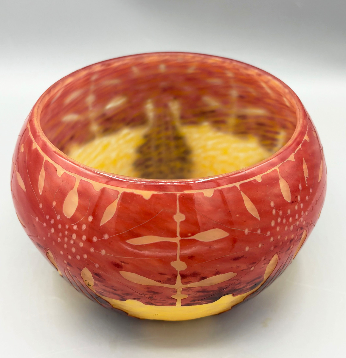 Vase Art Déco "Amarantes" Schneider Le Verre Français-photo-3