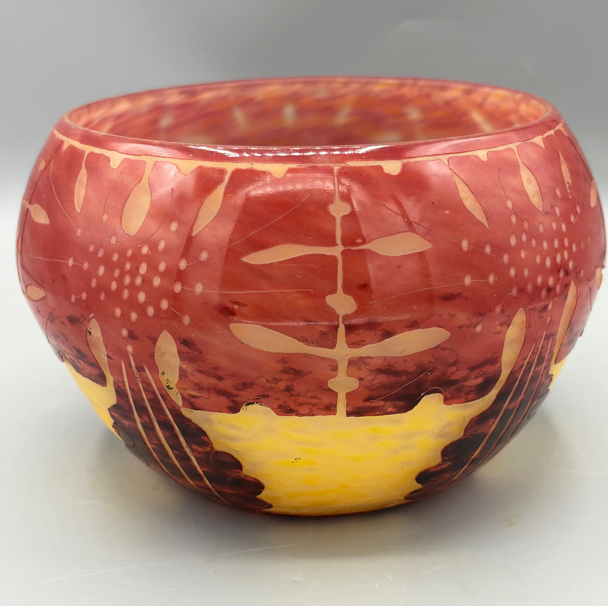 Vase Art Déco "Amarantes" Schneider Le Verre Français-photo-1