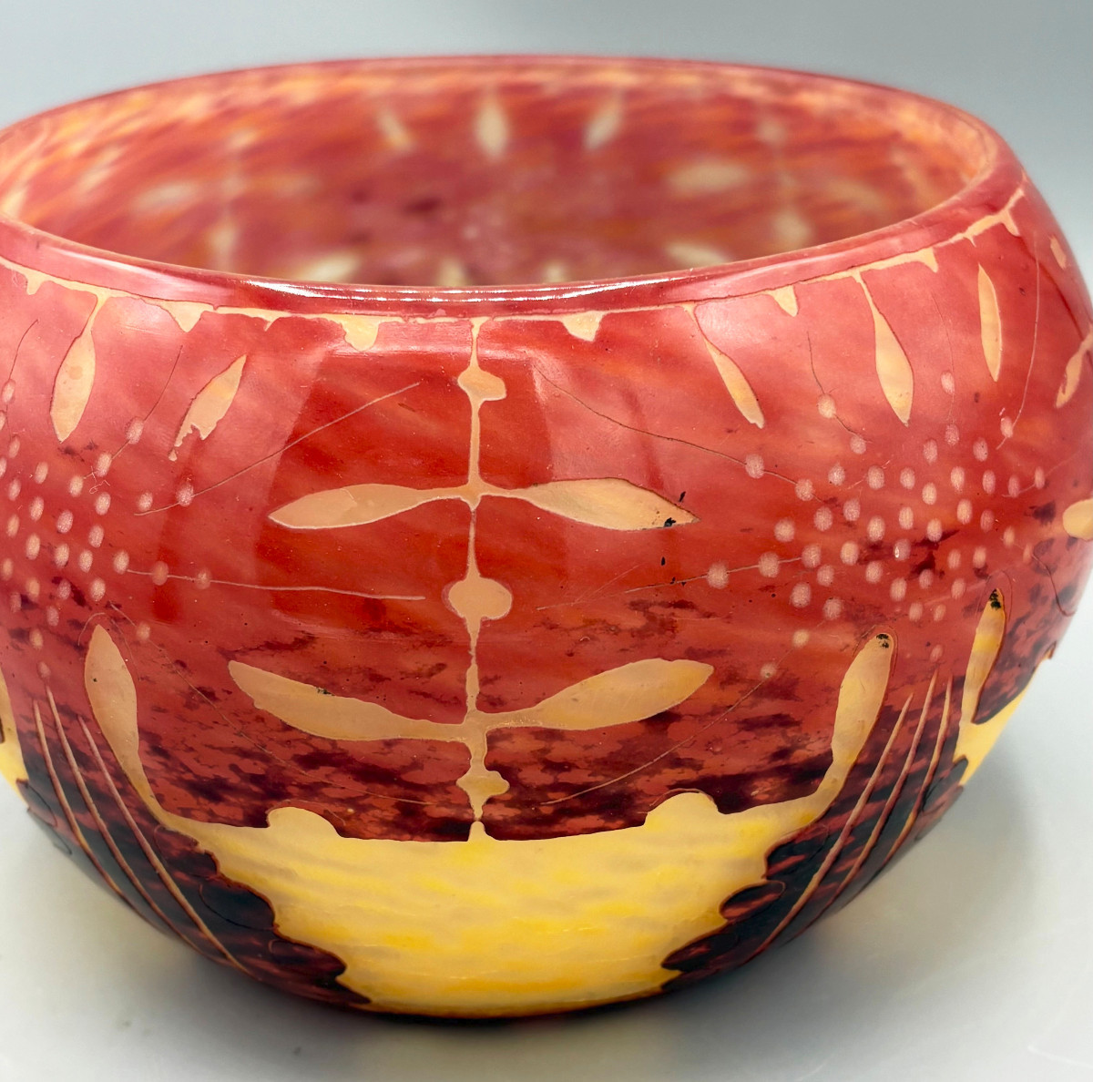 Vase Art Déco "Amarantes" Schneider Le Verre Français-photo-2