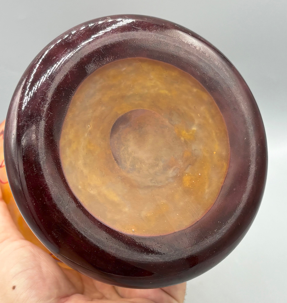 Grand vase Art Déco "Epinettes" Schneider Le Verre Français-photo-7