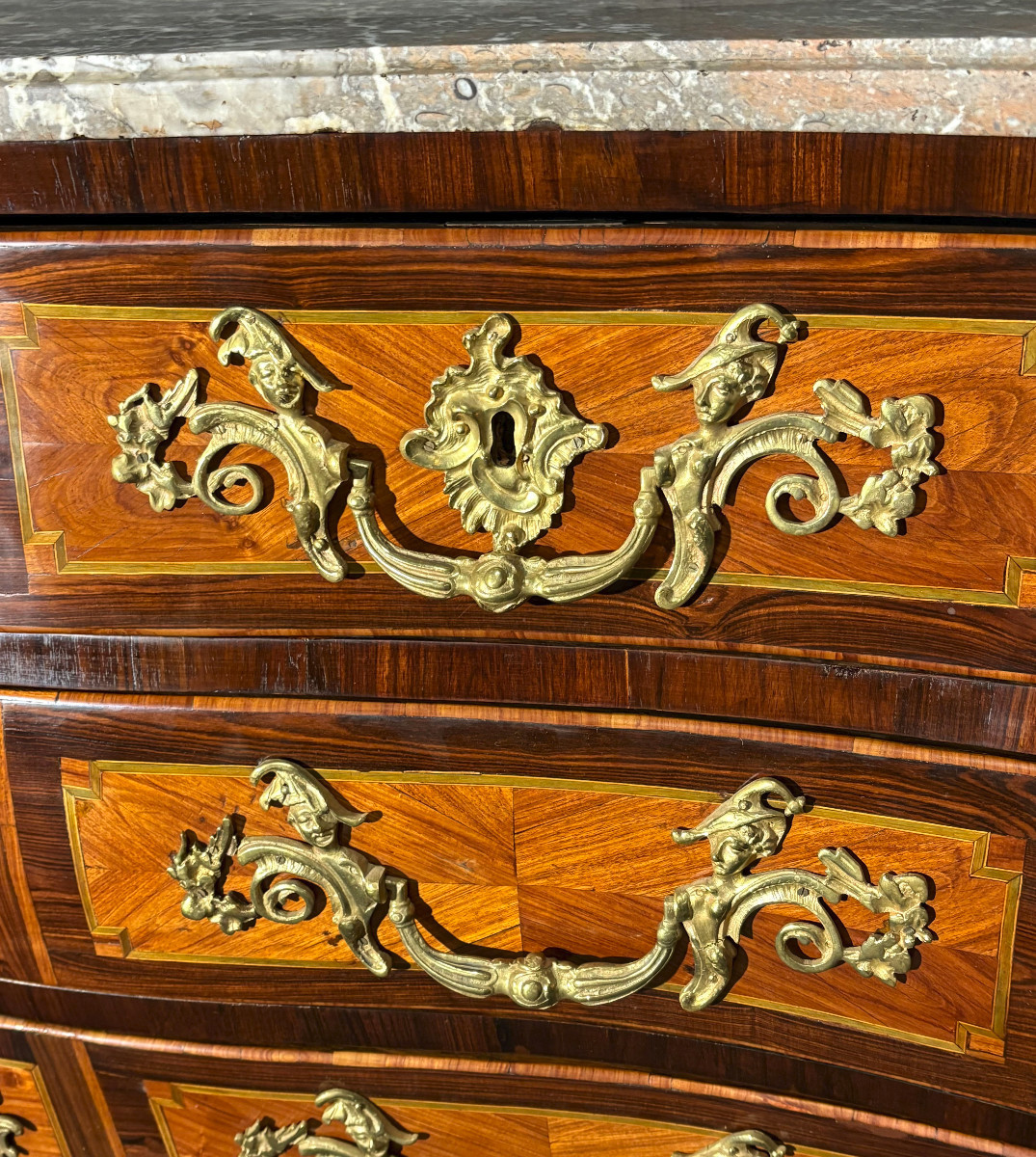 Pierre-Antoine Veaux Commode Tombeau d'époque Louis XV estampillée XVIIIe-photo-6