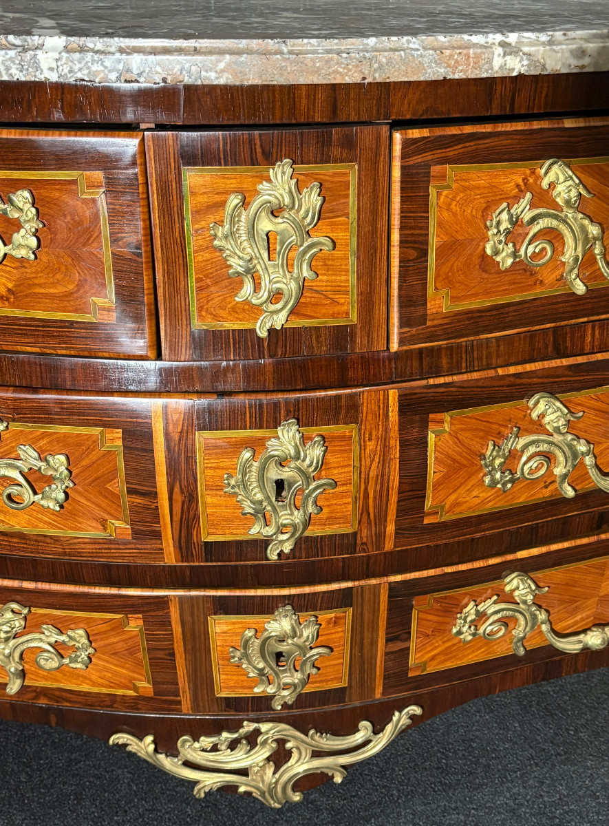 Pierre-Antoine Veaux Commode Tombeau d'époque Louis XV estampillée XVIIIe-photo-5