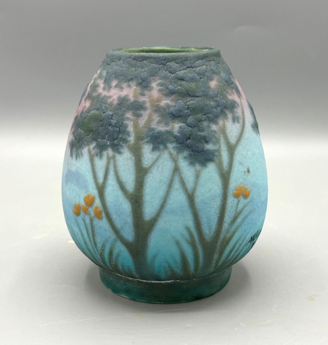 Vase Art Nouveau en Céramique émaillée Amalric Walter Nancy-photo-2