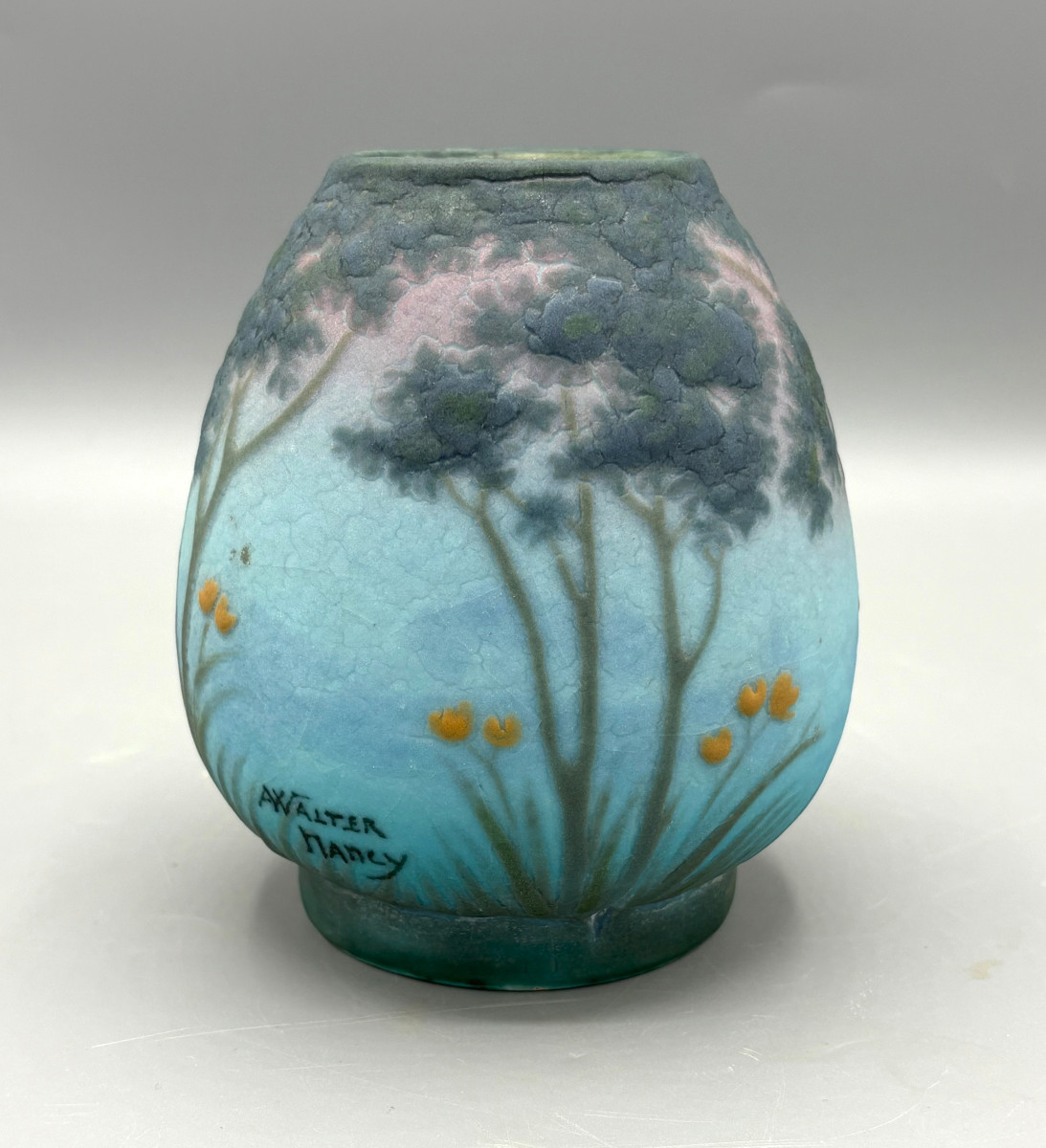 Vase Art Nouveau en Céramique émaillée Amalric Walter Nancy-photo-3