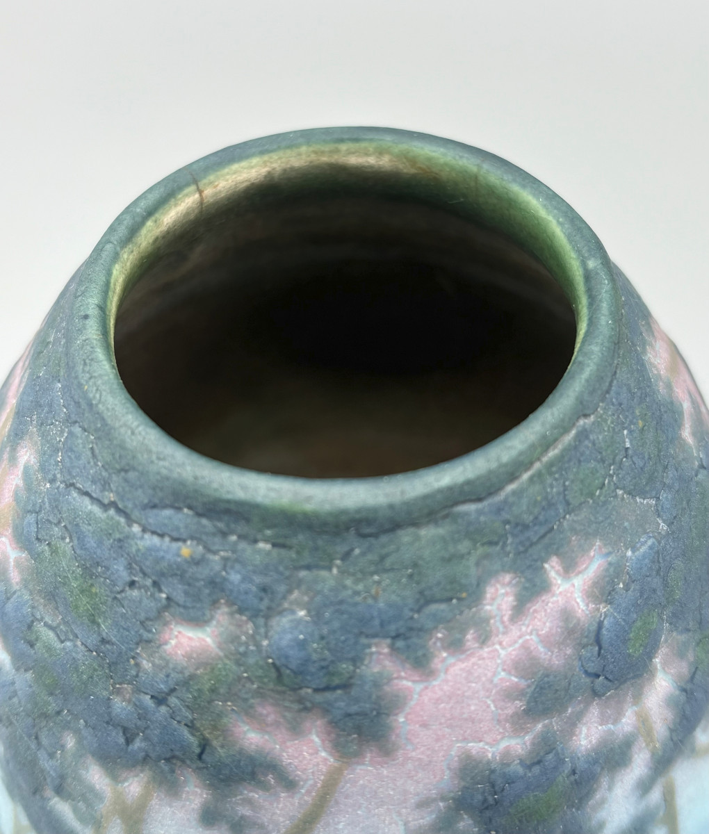 Vase Art Nouveau en Céramique émaillée Amalric Walter Nancy-photo-1